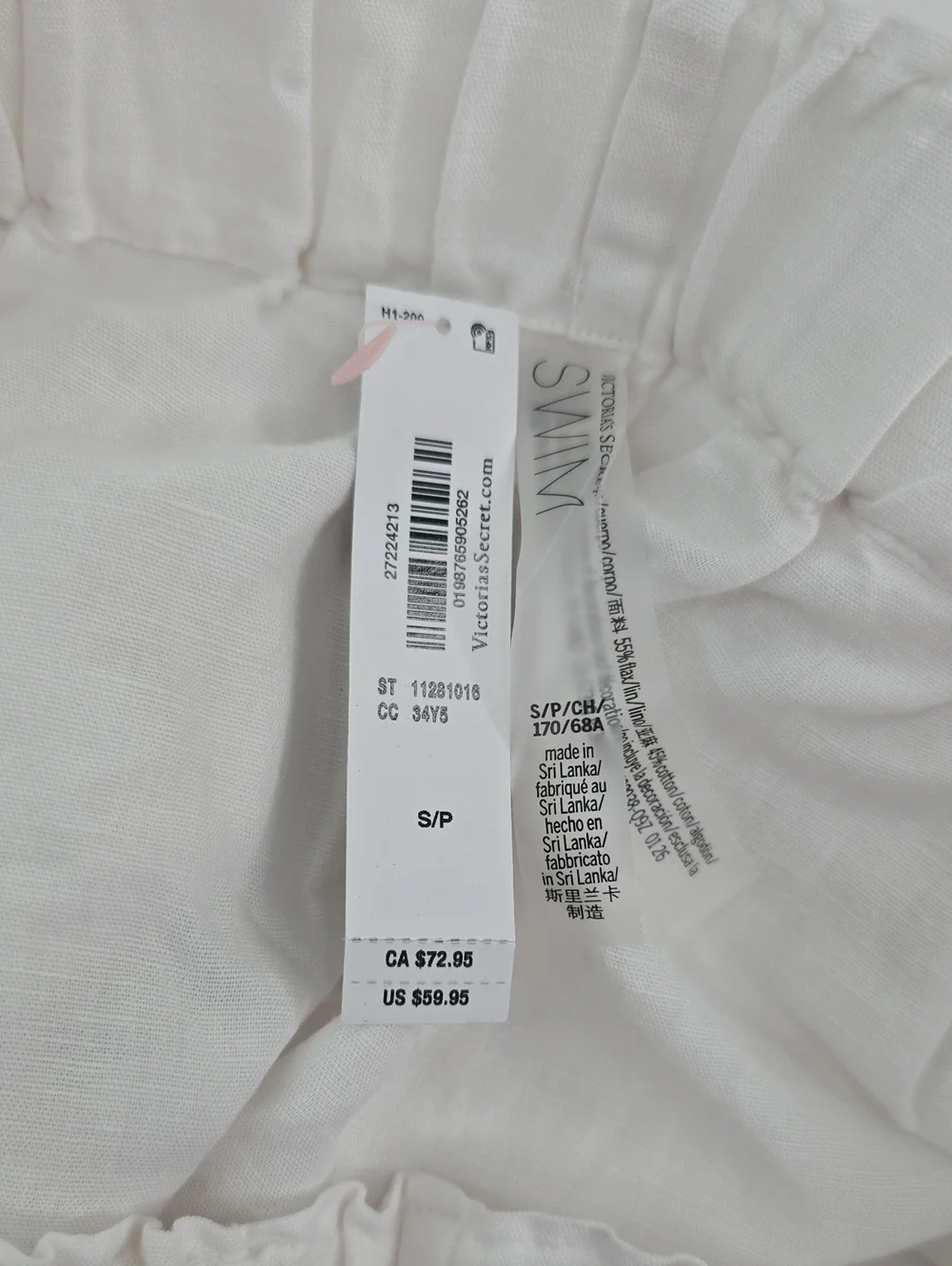 Victoria's Secret Swim Beachwear Linen Pants Sz Small NWT - Picture 5 of 6